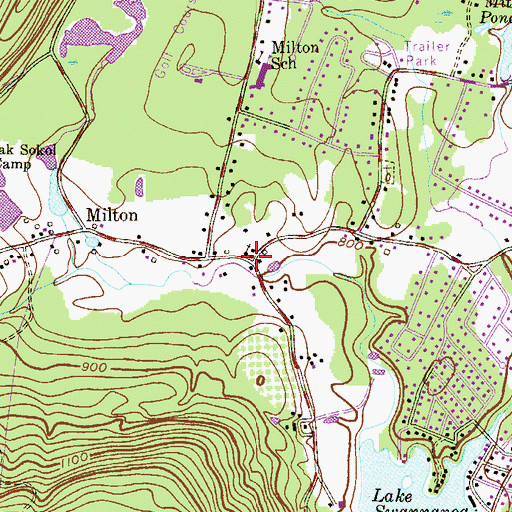 Topographic Map of Milton United Methodist Church, NJ