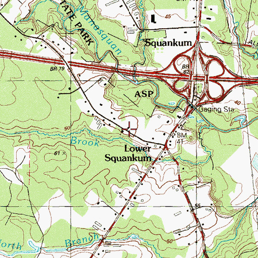 Topographic Map of Squankum United Methodist Church, NJ