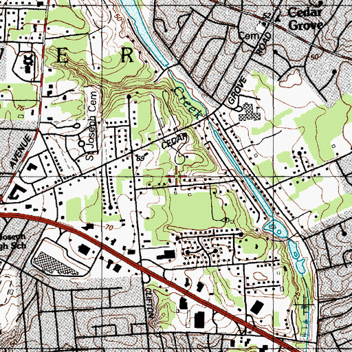 Topographic Map of Seventh Day Adventist Church, NJ