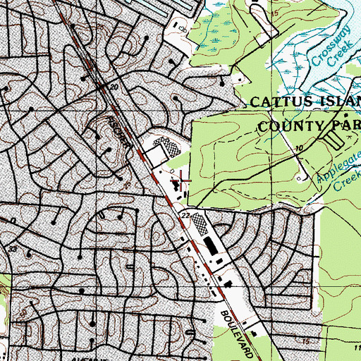 Topographic Map of Saint Justin's Church, NJ