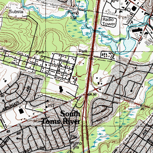 Topographic Map of Second Baptist Church, NJ