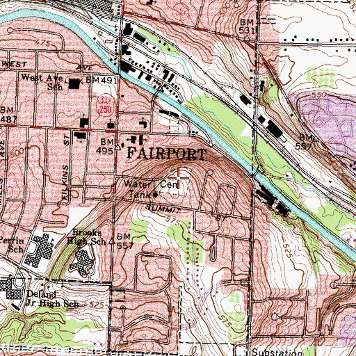 Topographic Map of Mount Pleasant Cemetery, NY