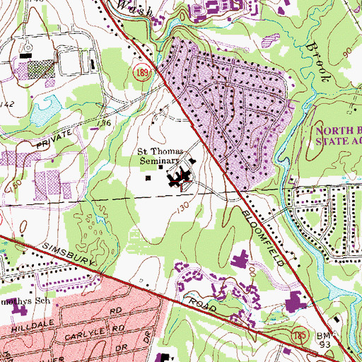 Topographic Map of Saint Thomas Seminary, CT