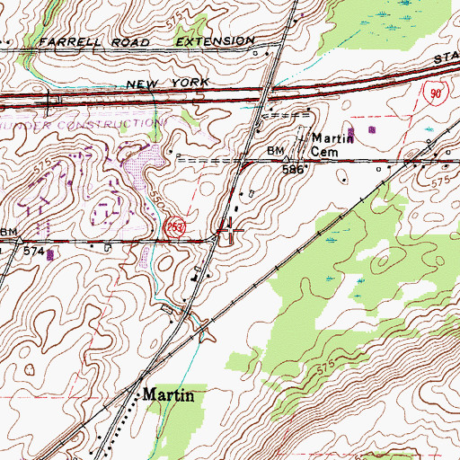 Topographic Map of School Number 4 (historical), NY
