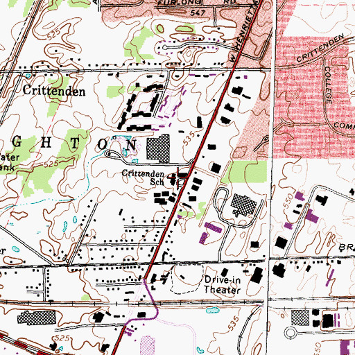 Topographic Map of School Number 4 (historical), NY