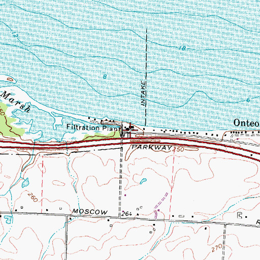 Topographic Map of Brockport Waterworks, NY