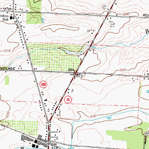 Topographic Map of Brick School (historical), NY
