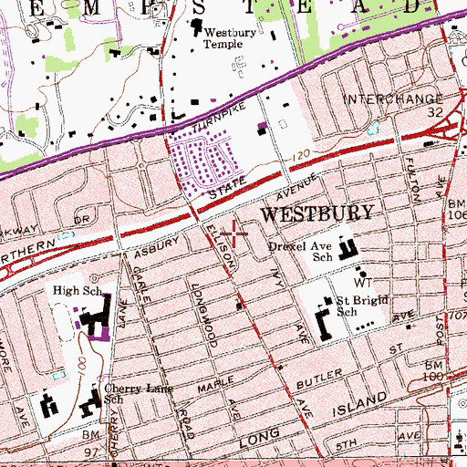 Topographic Map of Godfrey Preece Racing Stables (historical), NY