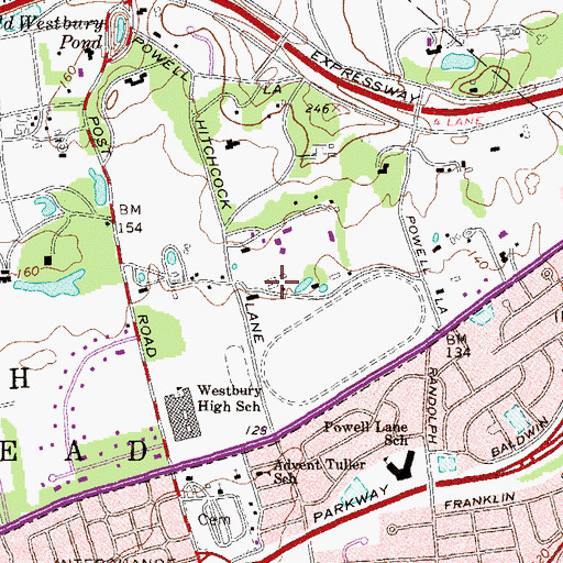 Topographic Map of L E Hitchcock Racing Stables, NY