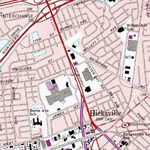 Topographic Map of Saint John's Home (historical), NY