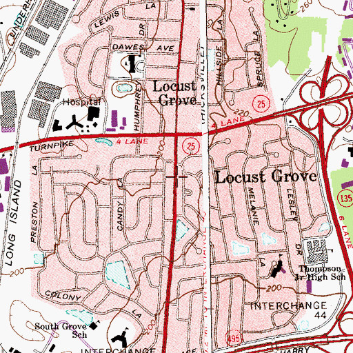 Topographic Map of Jericho Station School (historical), NY