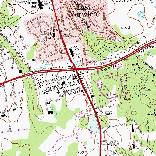 Topographic Map of East Norwich Church, NY
