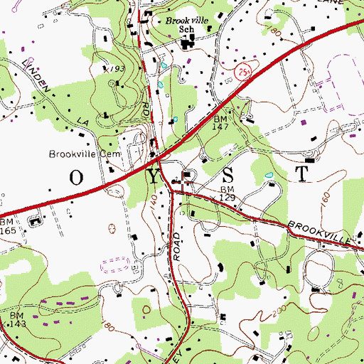 Topographic Map of Brookville Church, NY