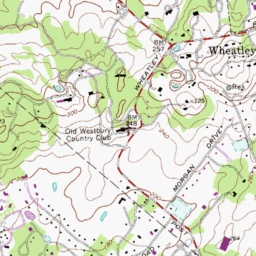 Topographic Map of Wheatley Stables (historical), NY