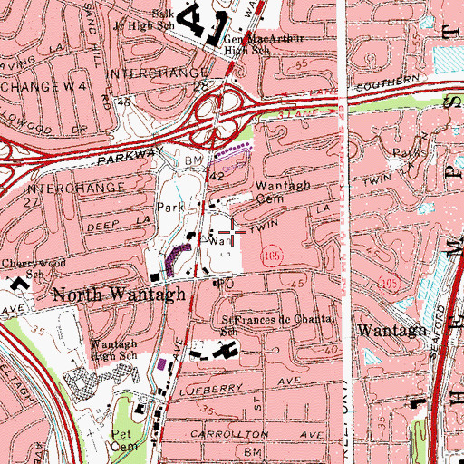 Topographic Map of Daurenheim Estate (historical), NY