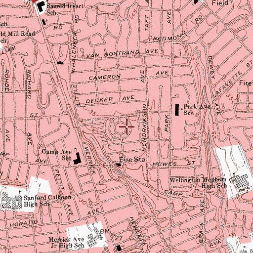 Topographic Map of Old Camp Meeting Grounds (historical), NY