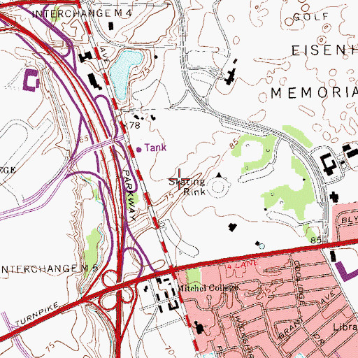 Topographic Map of Salisbury Links (historical), NY
