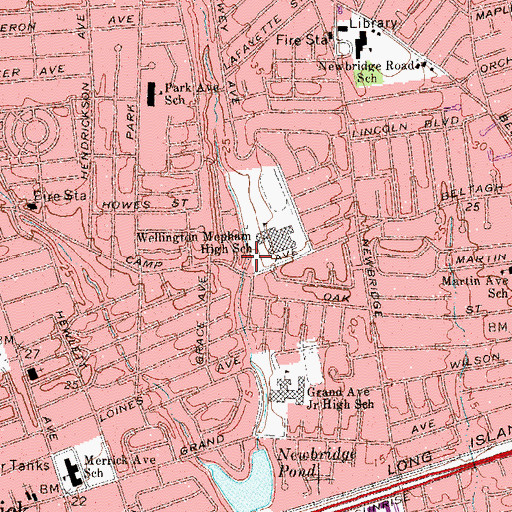 Topographic Map of Bunkers Lake (historical), NY