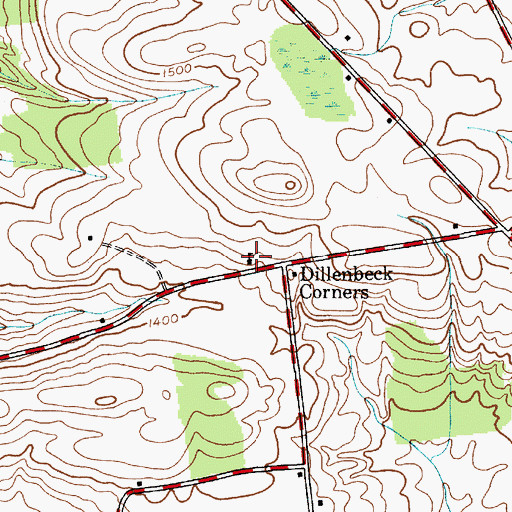 Topographic Map of Alexander School (historical), NY