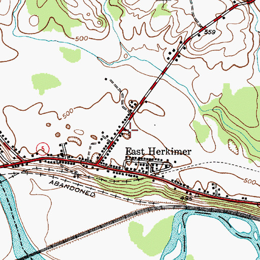 Topographic Map of East Herkimer School (historical), NY
