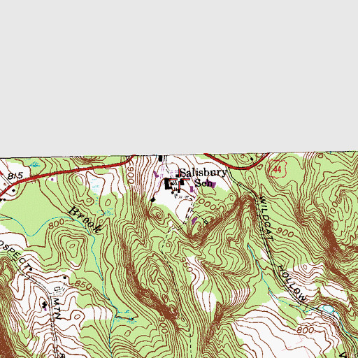 Topographic Map of Salisbury School, CT