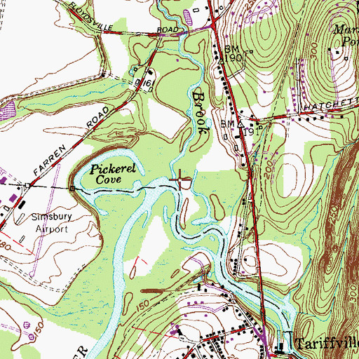 Topographic Map of Salmon Brook, CT
