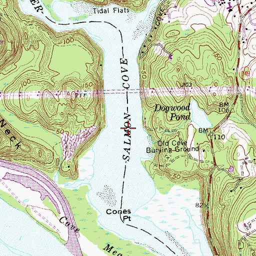 Topographic Map of Salmon Cove, CT