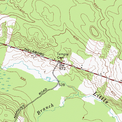 Topographic Map of Temple School (historical), NY