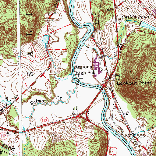 Topographic Map of Salmon Creek, CT