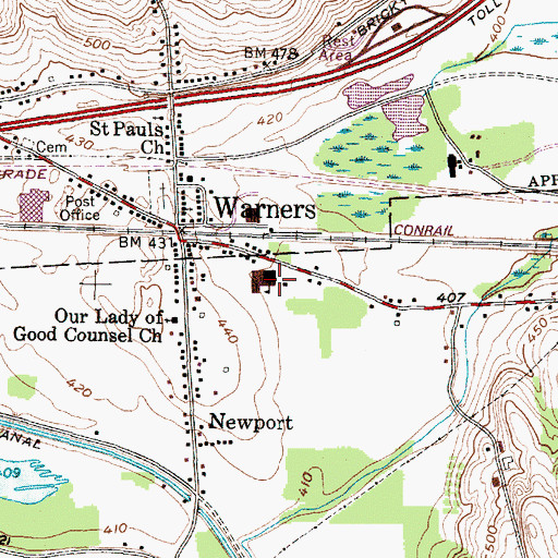 Topographic Map of School Number 2 (historical), NY