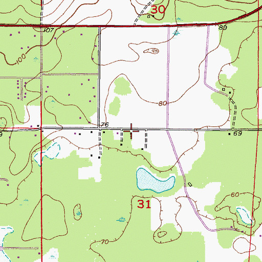Topographic Map of Saint James Missionary Baptist Church, FL