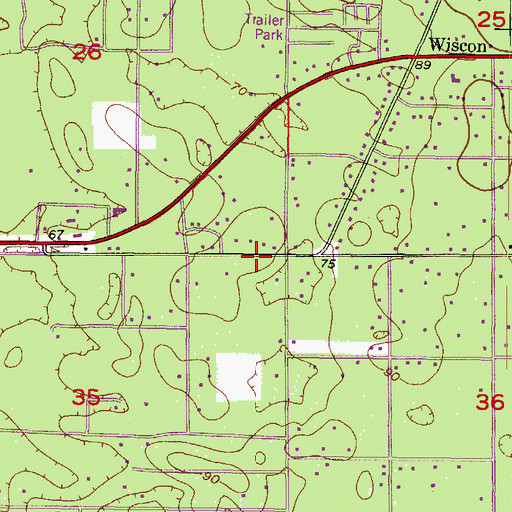 Topographic Map of Church of God of Prophecy, FL