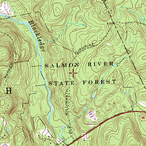 Topographic Map of Salmon River State Forest, CT