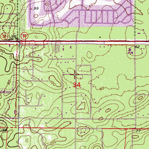 Topographic Map of Kingdom Hall of Jehovah's Witnesses, FL