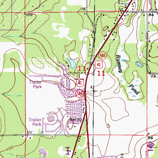 Topographic Map of Church of Christ Northside, FL