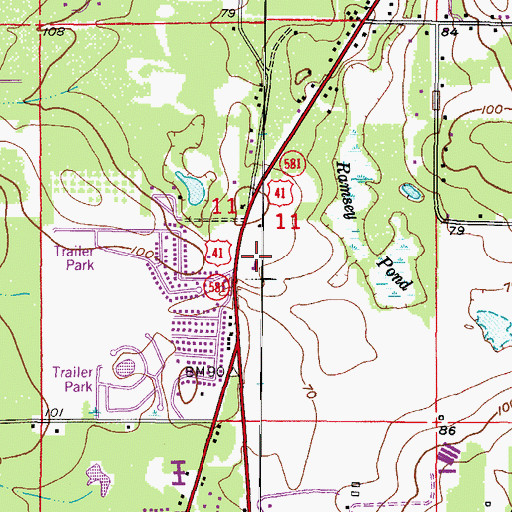 Topographic Map of New Covenant Baptist Church, FL