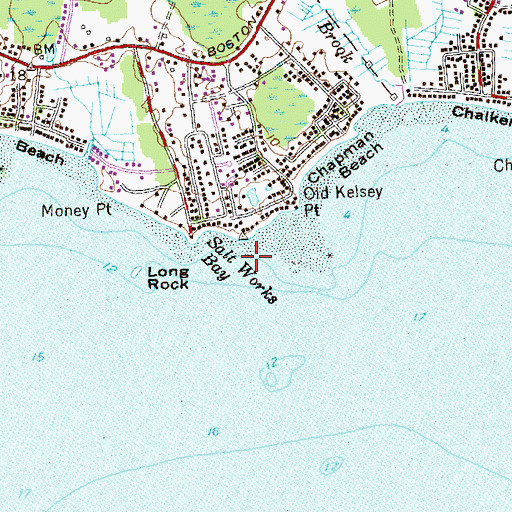 Topographic Map of Salt Works Bay, CT