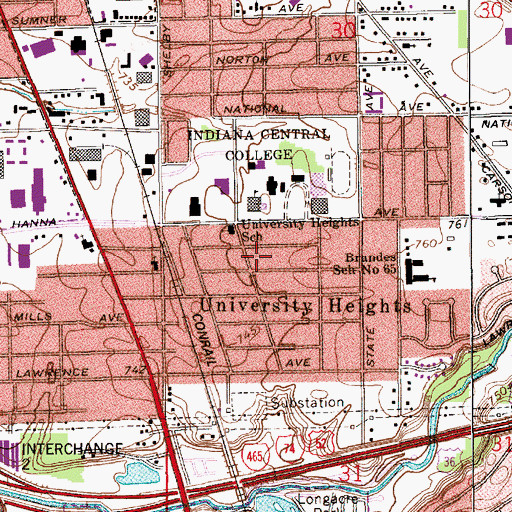 Topographic Map of Stierwalt Alumni House, IN