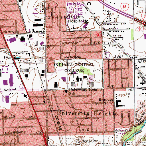 Topographic Map of Lilly Science Hall, IN