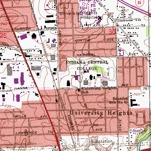 Topographic Map of Krannert Memorial Library, IN