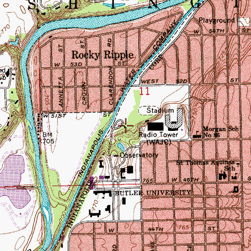 Topographic Map of Garden House, IN