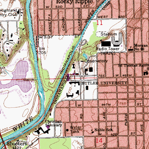 Topographic Map of Holcomb Building, IN