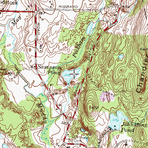 Topographic Map of Sampson Pond, CT
