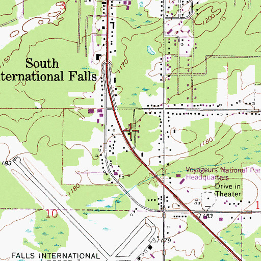 Topographic Map of Pleasant Hill Baptist Church, MN