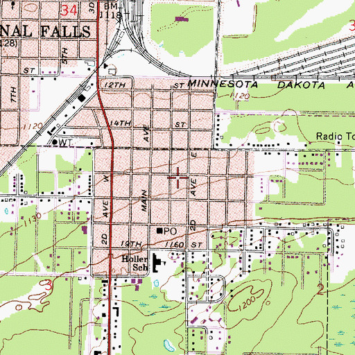 Topographic Map of Evangelical Covenant Church, MN