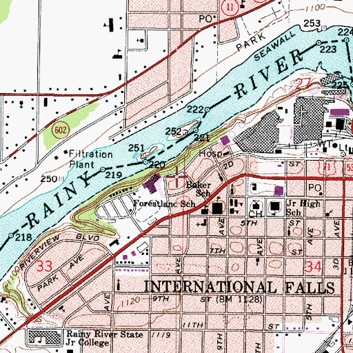 Topographic Map of Riverside Mobile Home Court, MN