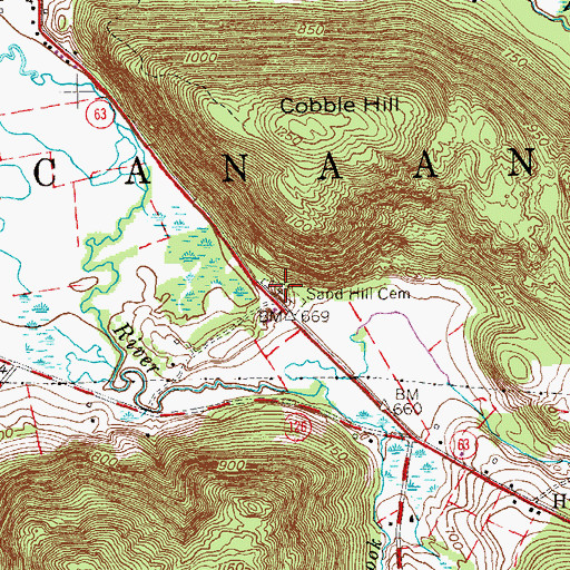 Topographic Map of Sand Hill Cemetery, CT