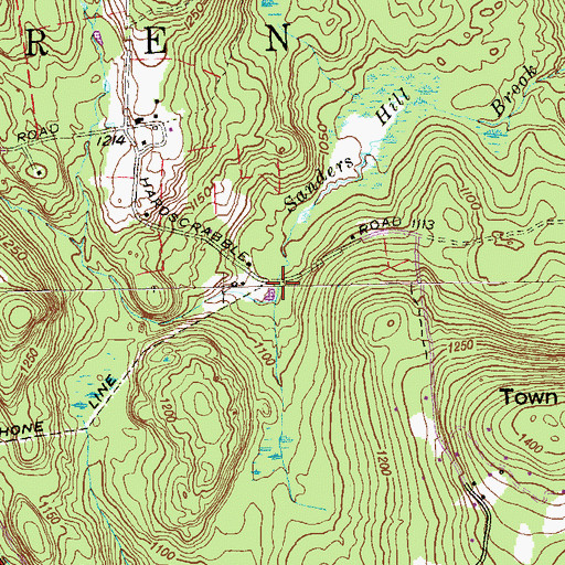 Topographic Map of Sanders Hill Brook, CT