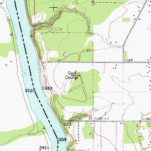 Topographic Map of Falls Country Club, MN