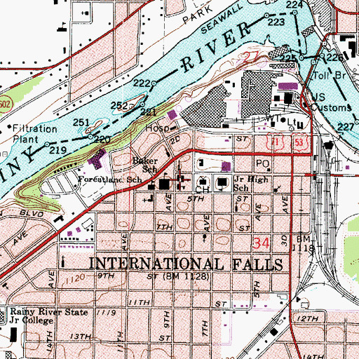 Topographic Map of Saint Thomas School, MN